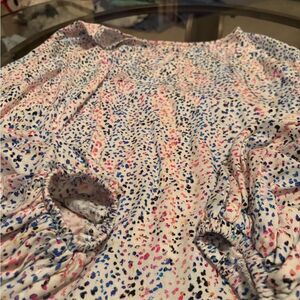 AFRM Orange and Pink Puff Sleeve Blouse